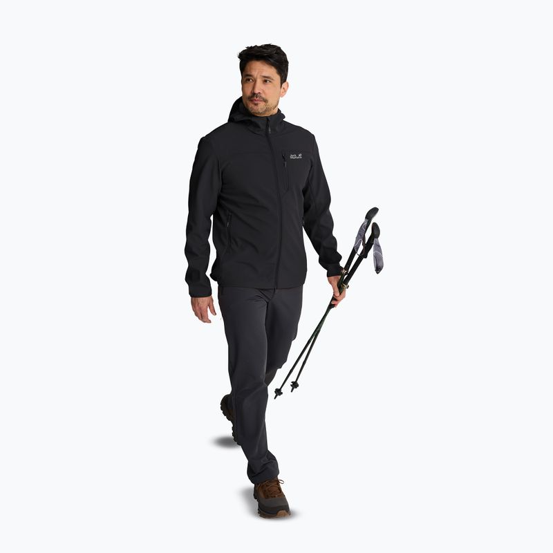 Giacca antivento da uomo Jack Wolfskin Wild Winds Hooded black 3