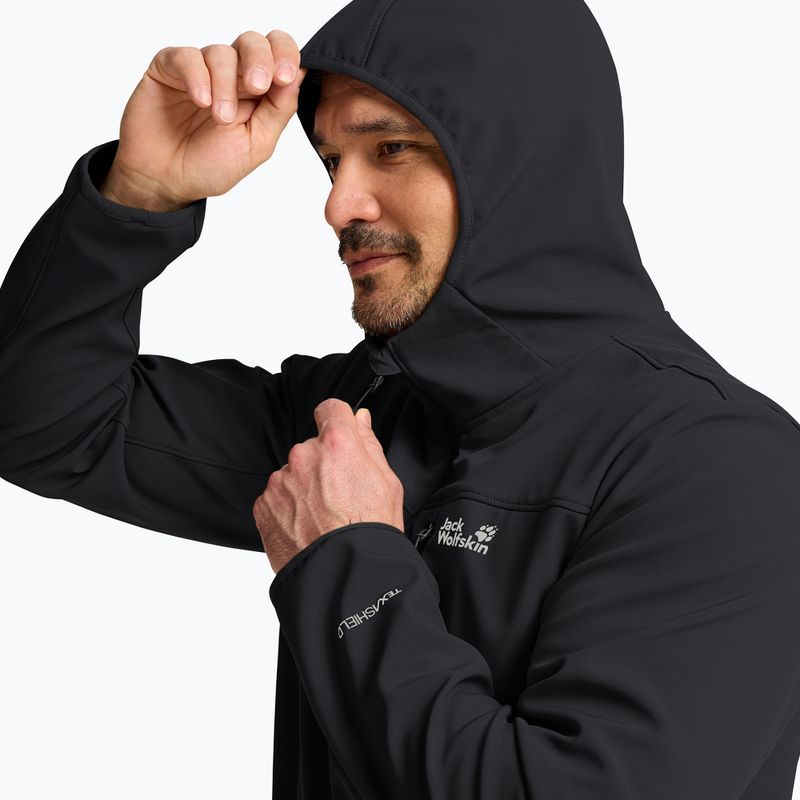 Giacca antivento da uomo Jack Wolfskin Wild Winds Hooded black 4