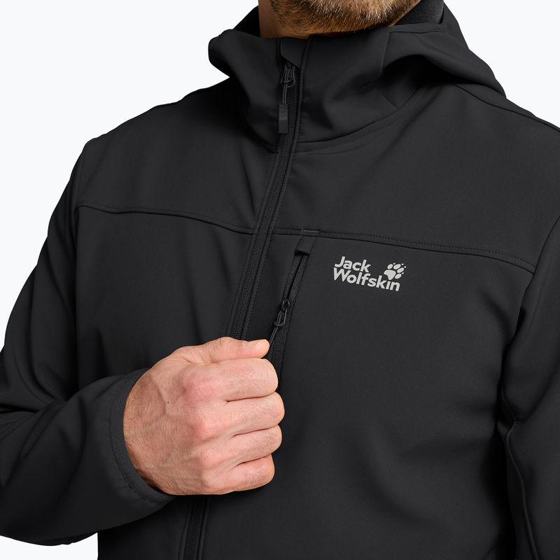Giacca antivento da uomo Jack Wolfskin Wild Winds Hooded black 5