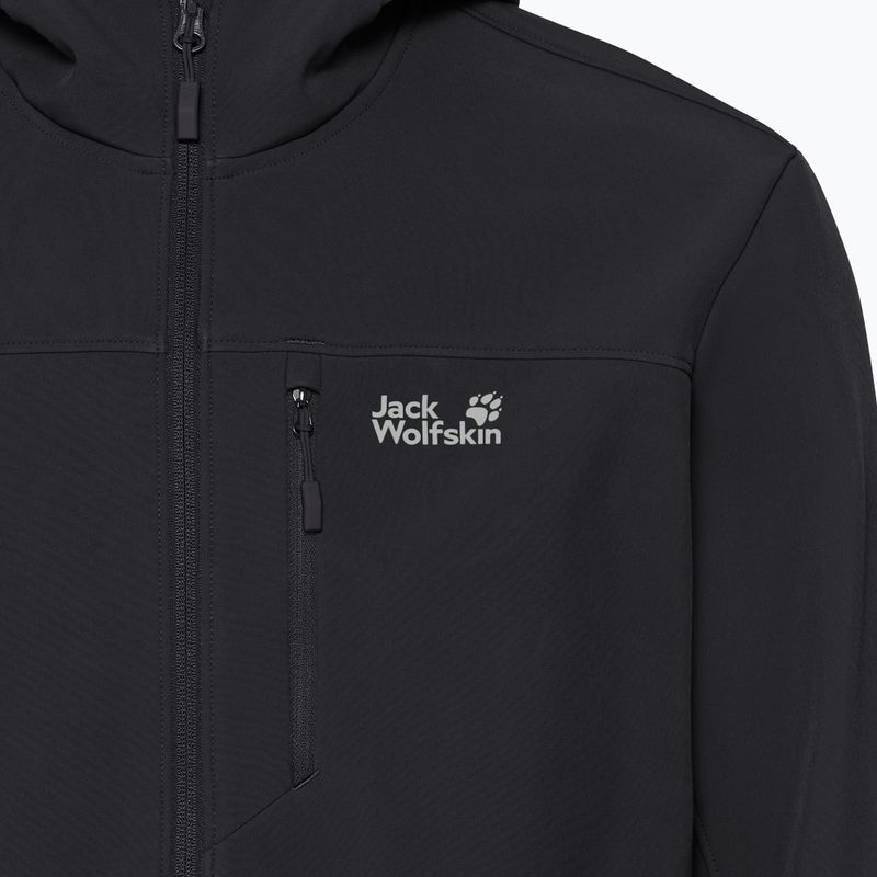 Giacca antivento da uomo Jack Wolfskin Wild Winds Hooded black 6