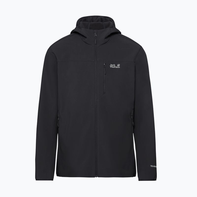 Giacca antivento da uomo Jack Wolfskin Wild Winds Hooded black 8