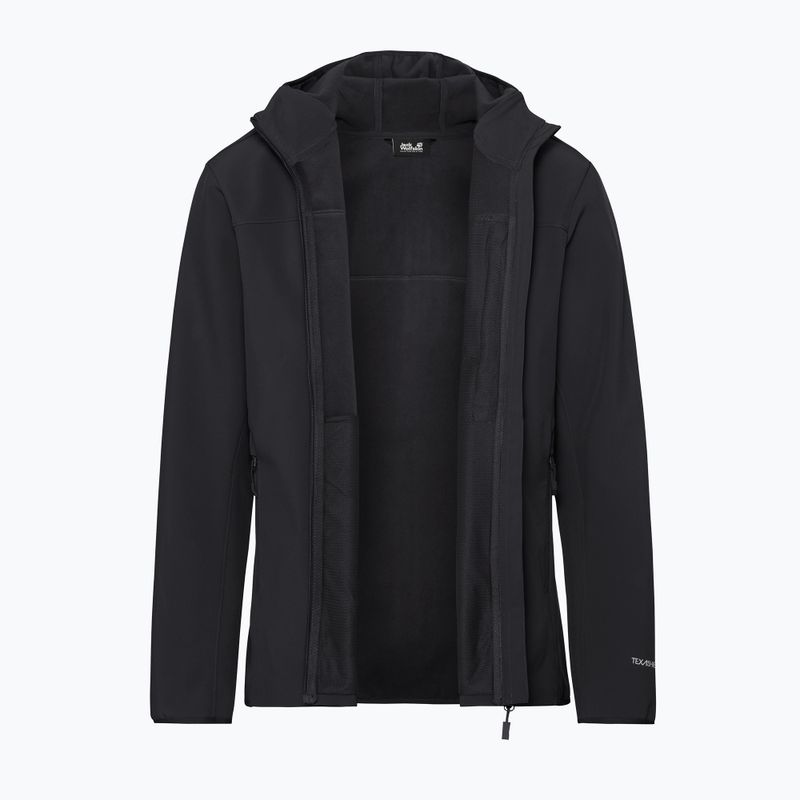 Giacca antivento da uomo Jack Wolfskin Wild Winds Hooded black 10