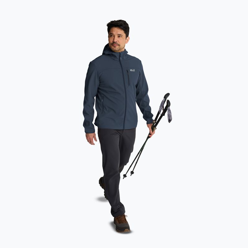Giacca antivento da uomo Jack Wolfskin Wild Winds Hooded midnight sky 2