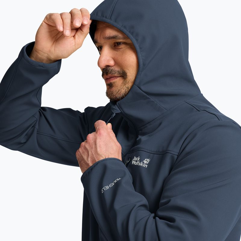 Giacca antivento da uomo Jack Wolfskin Wild Winds Hooded midnight sky 4