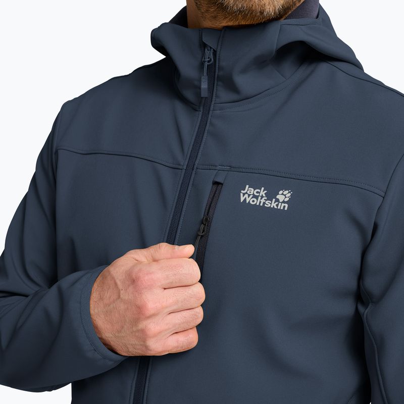 Giacca antivento da uomo Jack Wolfskin Wild Winds Hooded midnight sky 5