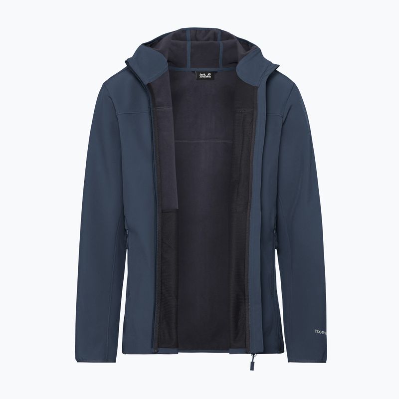 Giacca antivento da uomo Jack Wolfskin Wild Winds Hooded midnight sky 9