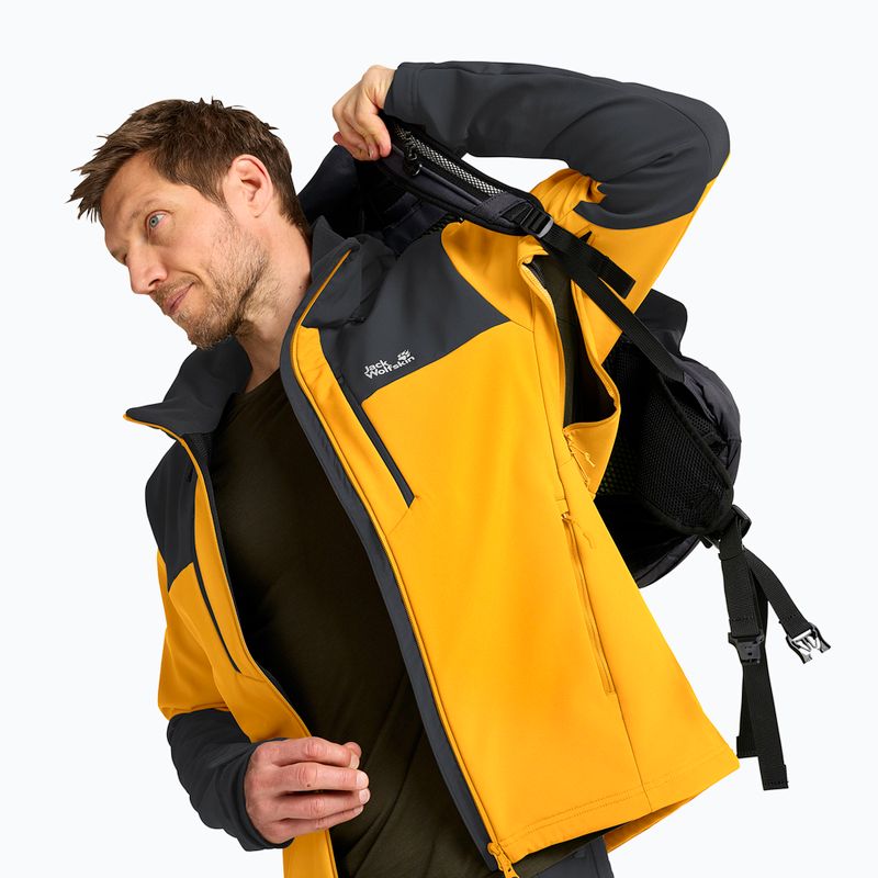 Giacca antivento da uomo Jack Wolfskin Jasper burly yellow jw 4