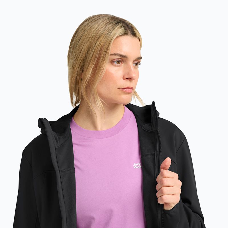 Giacca softshell da donna Jack Wolfskin Windhain 2 Hoody black 5