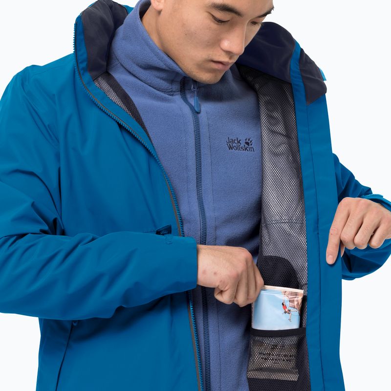 Jack Wolfskin giacca antipioggia da uomo Evandale blue pacific 3