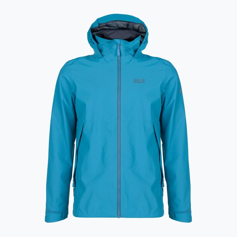 Jack Wolfskin giacca antipioggia da uomo Evandale blue pacific 5