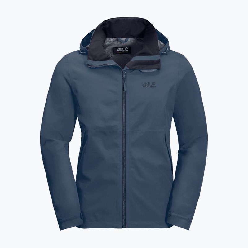 Giacca antipioggia Jack Wolfskin Evandale blu tuono da uomo 9