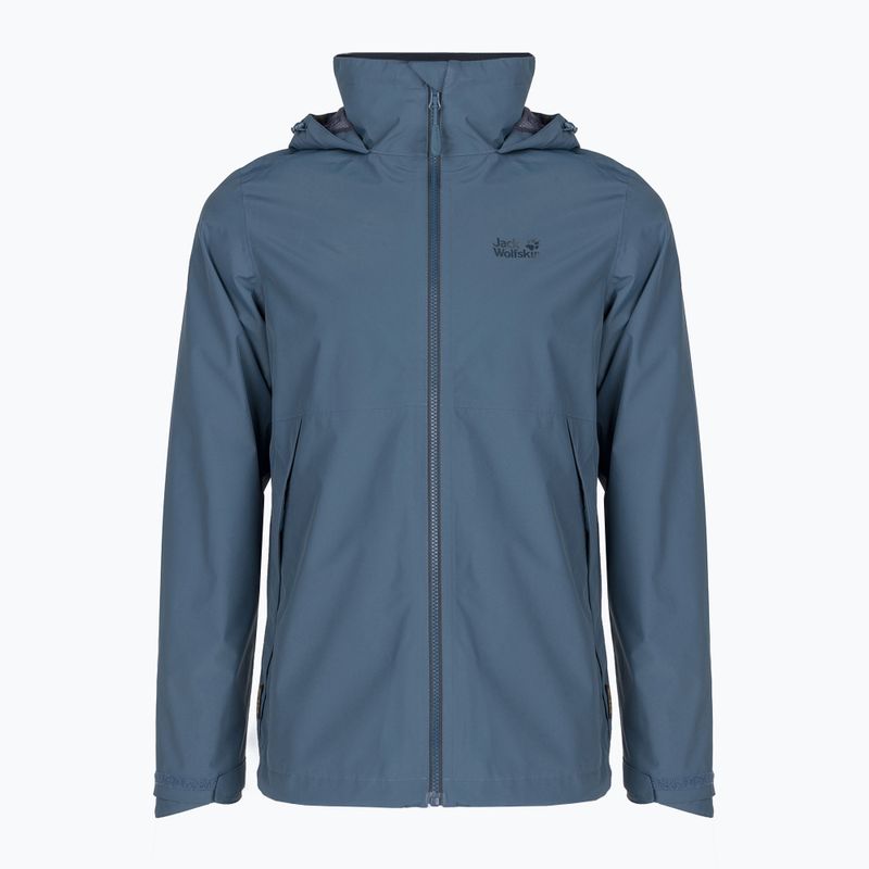 Giacca antipioggia Jack Wolfskin Evandale blu tuono da uomo 5