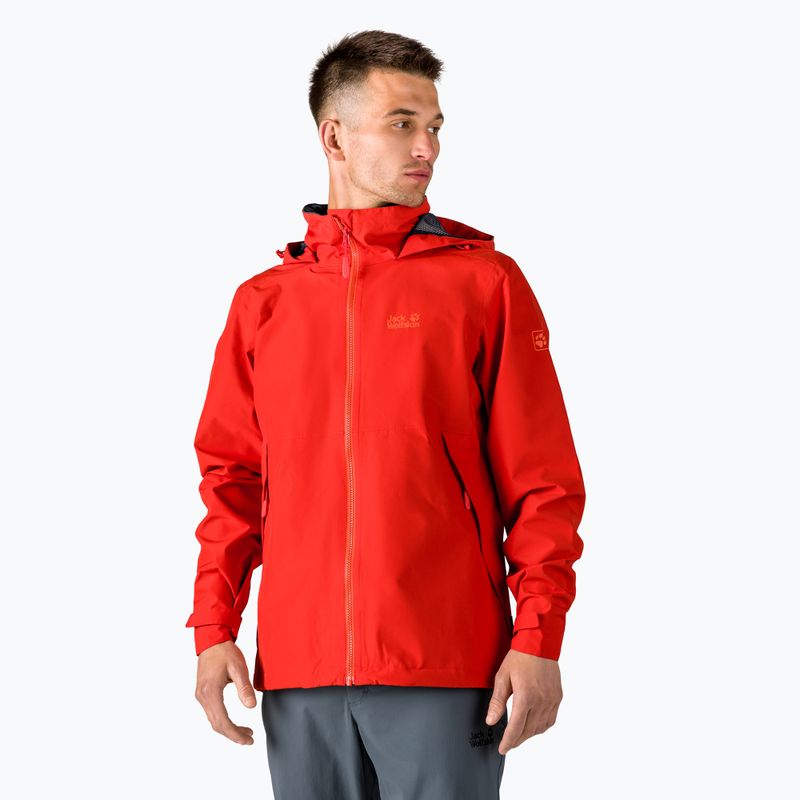 Jack Wolfskin Evandale giacca antipioggia da uomo rosso adrenalina