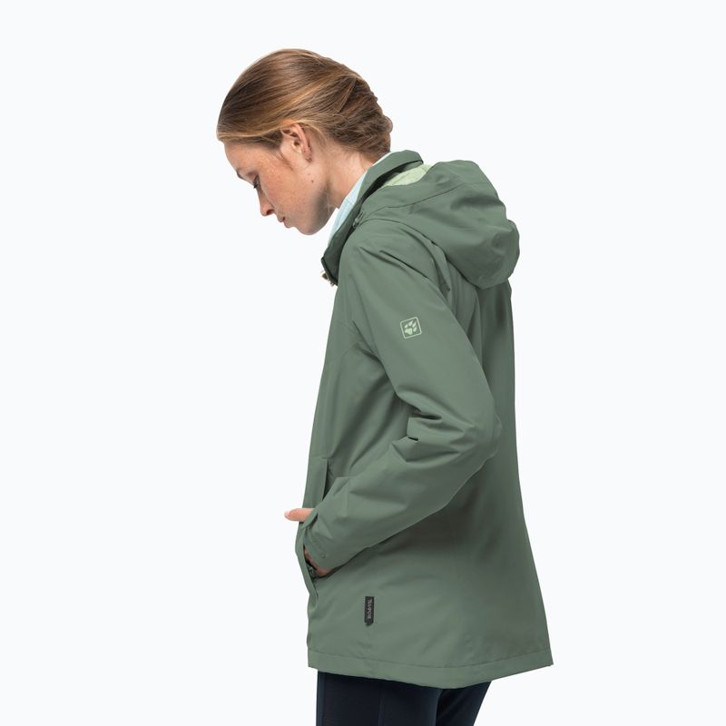 Jack Wolfskin giacca antipioggia da donna Evandale verde siepe 2