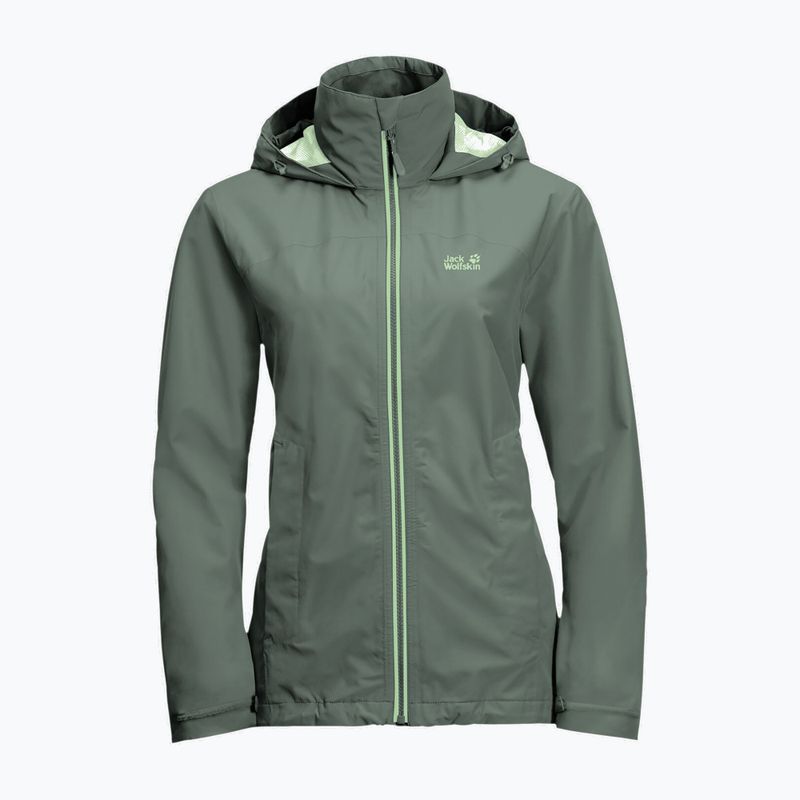 Jack Wolfskin giacca antipioggia da donna Evandale verde siepe 5