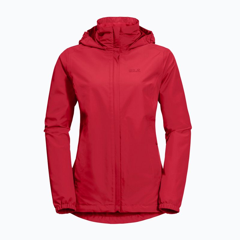 Jack Wolfskin Stormy Point, giacca antipioggia da donna, scarlatto brillante 5