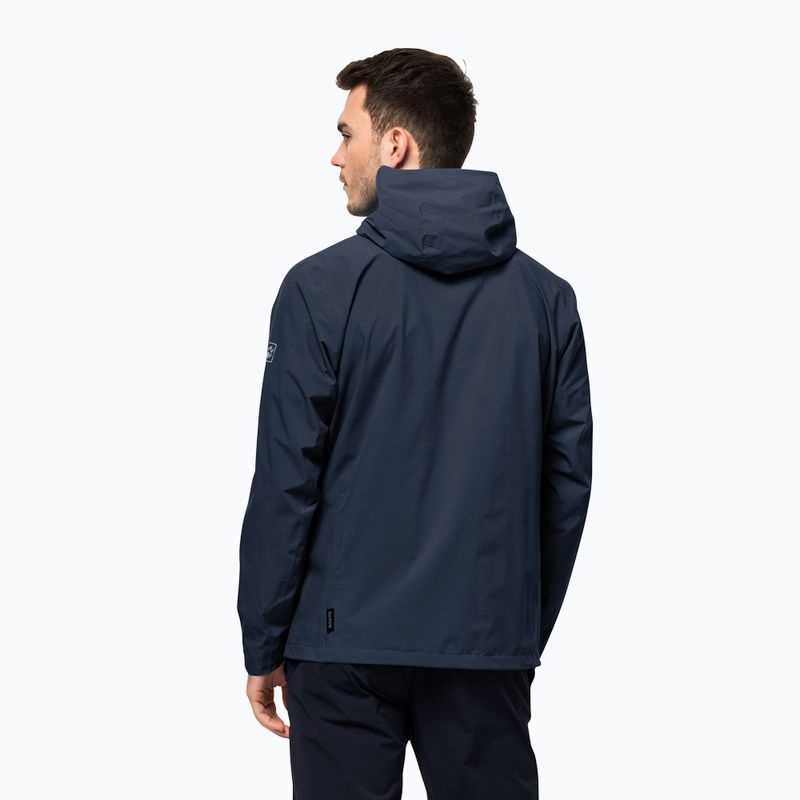 Jack Wolfskin giacca da pioggia da uomo Pack & Go Shell blu notte 2