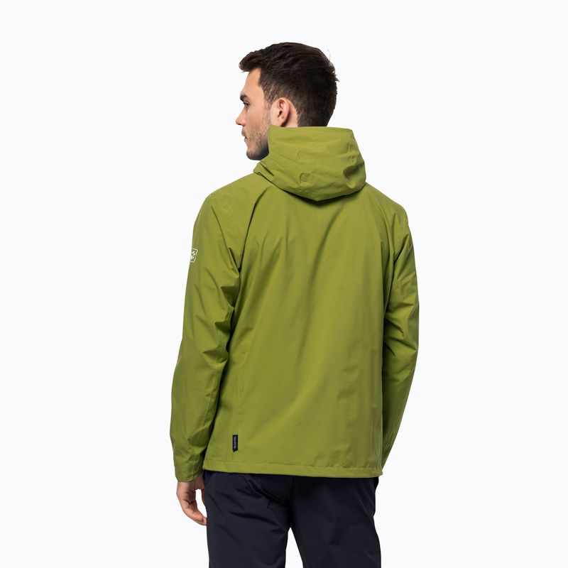 Giacca da pioggia Jack Wolfskin Pack & Go Shell da uomo Cipresso dorato 2