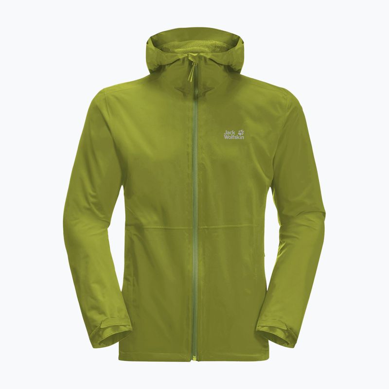 Giacca da pioggia Jack Wolfskin Pack & Go Shell da uomo Cipresso dorato 7