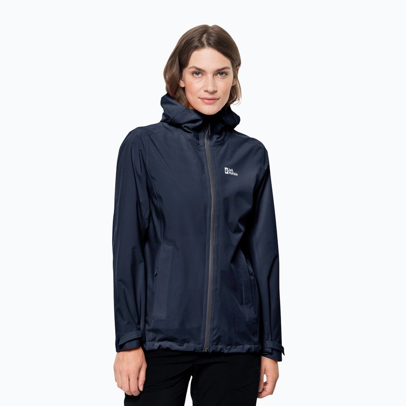 Jack Wolfskin giacca da pioggia da donna Pack & Go Shell blu notte