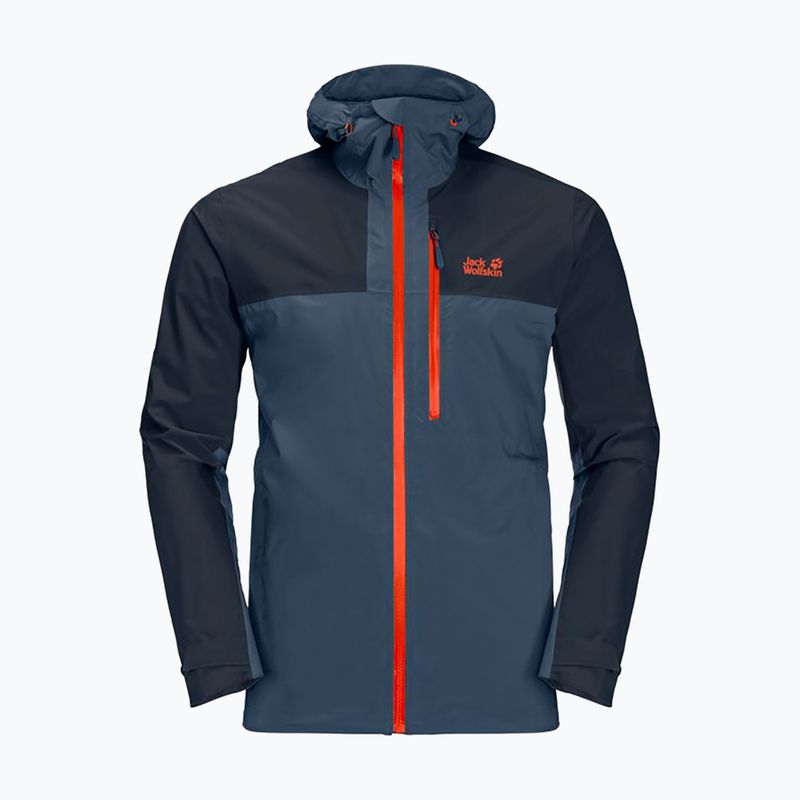 Giacca da pioggia Jack Wolfskin Go Hike da uomo, blu tuono