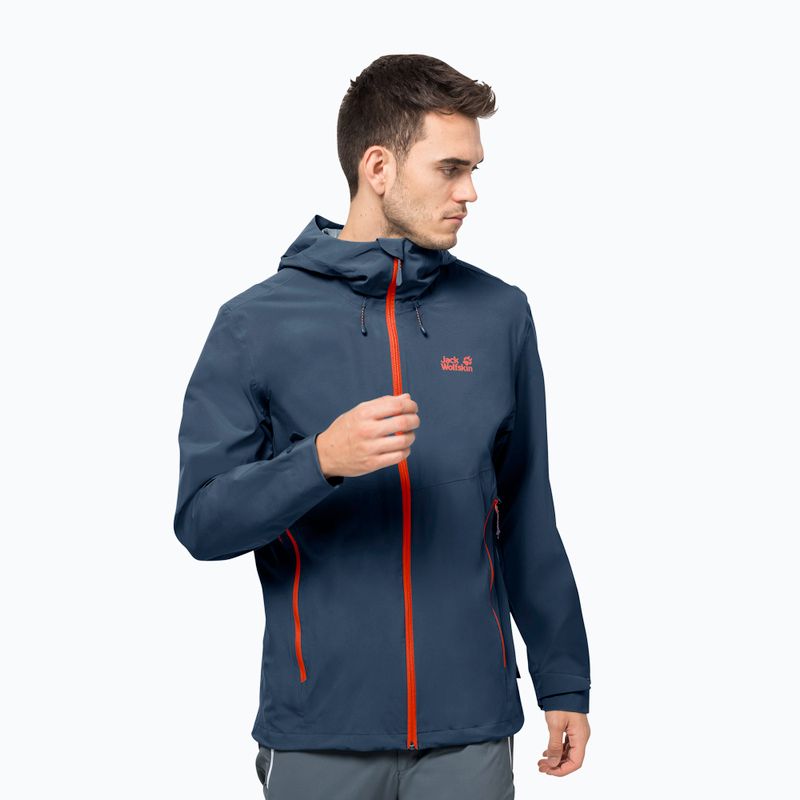 Giacca da pioggia Jack Wolfskin Highest Peak 2.5L blu tuono da uomo