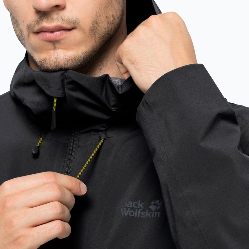 Jack Wolfskin Highest Peak 2.5L, giacca antipioggia nera da uomo 4