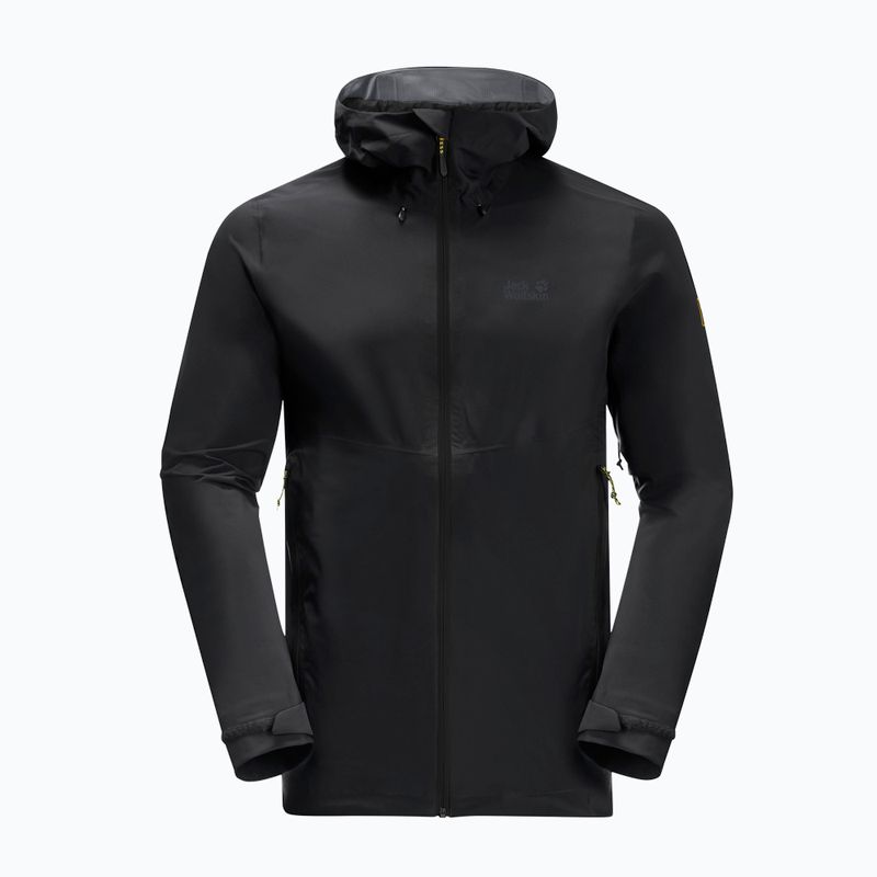 Jack Wolfskin Highest Peak 2.5L, giacca antipioggia nera da uomo 6