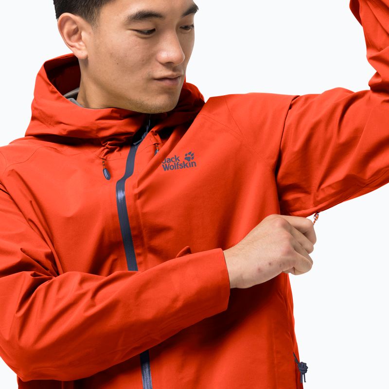 Giacca da pioggia Jack Wolfskin Highest Peak da uomo in radica selvatica 3