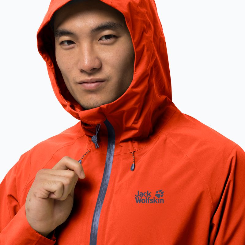 Giacca da pioggia Jack Wolfskin Highest Peak da uomo in radica selvatica 4