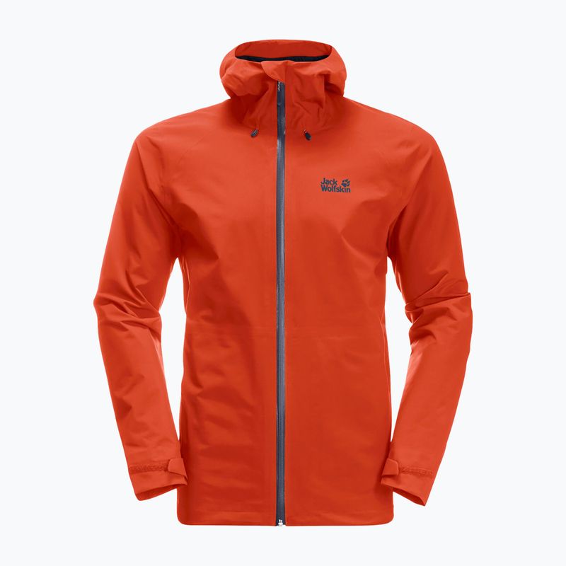 Giacca da pioggia Jack Wolfskin Highest Peak da uomo in radica selvatica 5