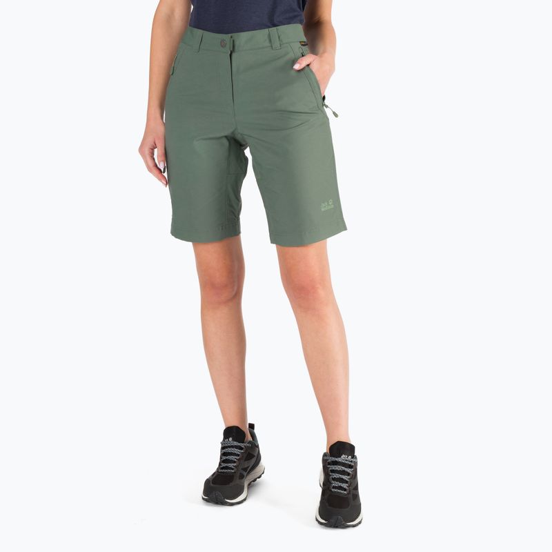 Pantaloncini da trekking Jack Wolfskin Activate Track da donna, verde siepe