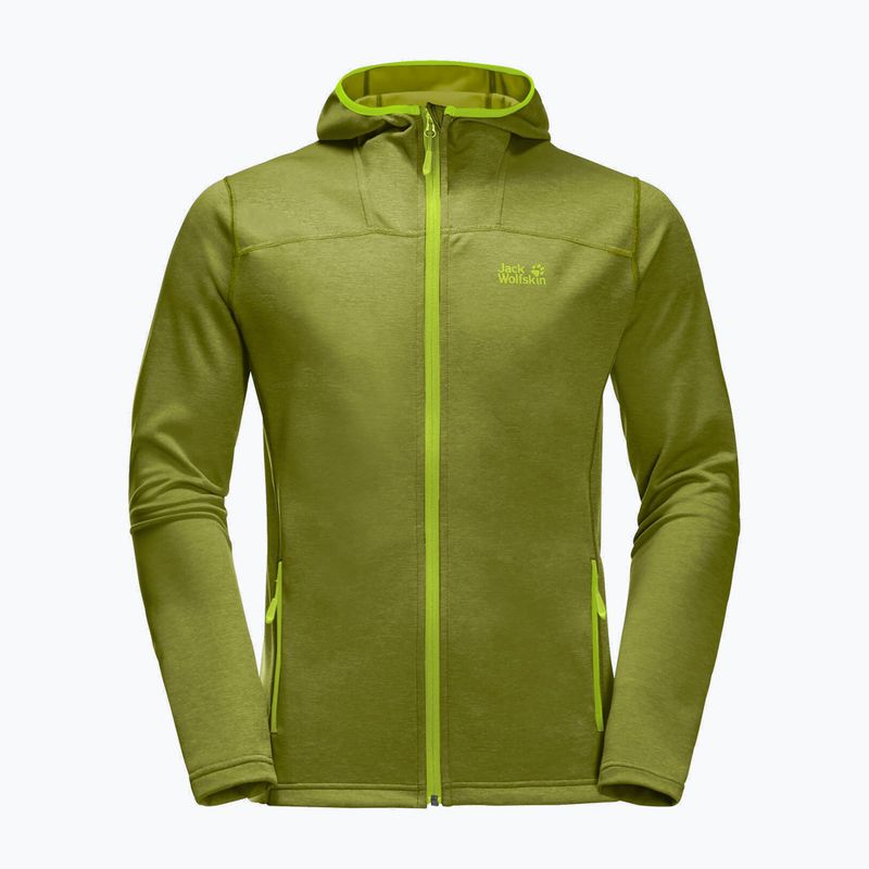 Giacca da trekking da uomo Jack Wolfskin Horizon con cappuccio cipresso dorato