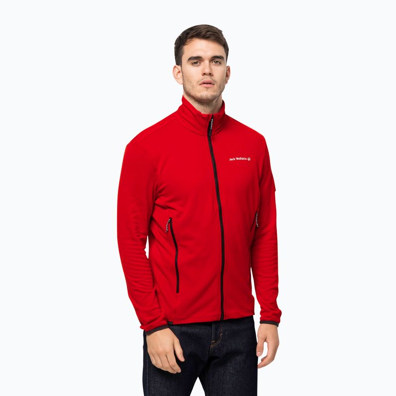Jack Wolfskin giacca da trekking da uomo Dna Fleece rosso adrenalina