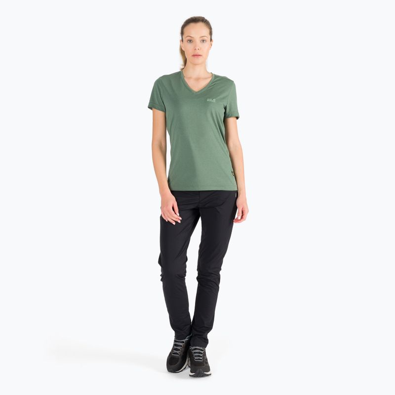 Jack Wolfskin Crosstrail Tomen, camicia da trekking da donna, colore verde siepe 6
