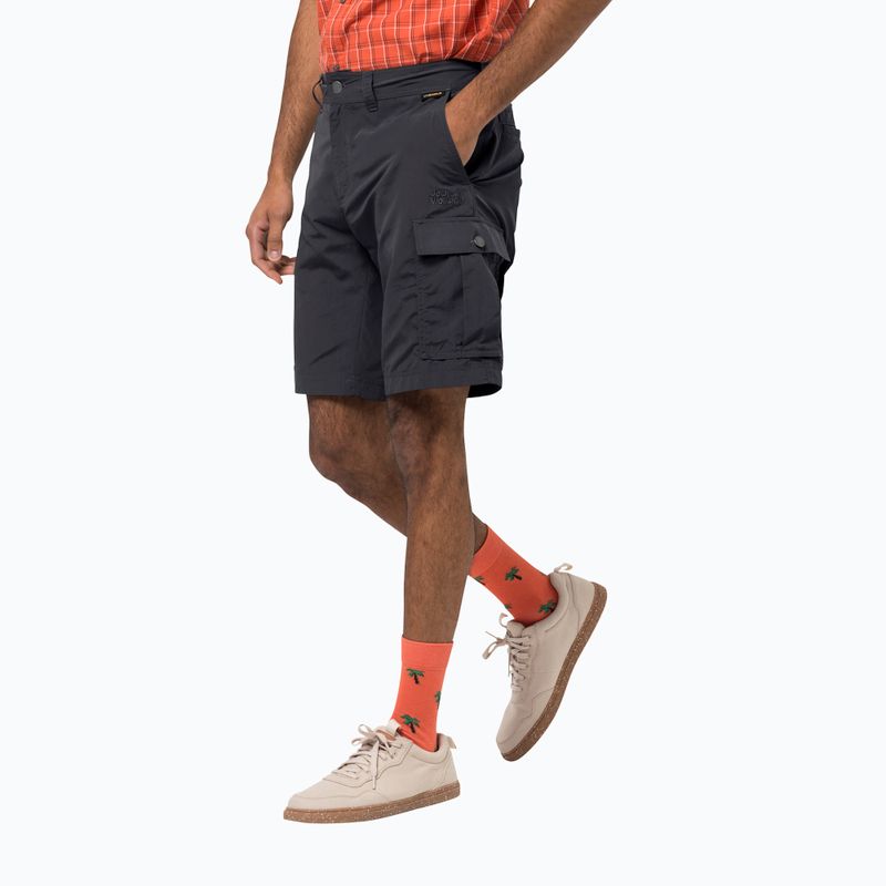 Pantaloncini da trekking Jack Wolfskin da uomo Canyon Cargo asfalto