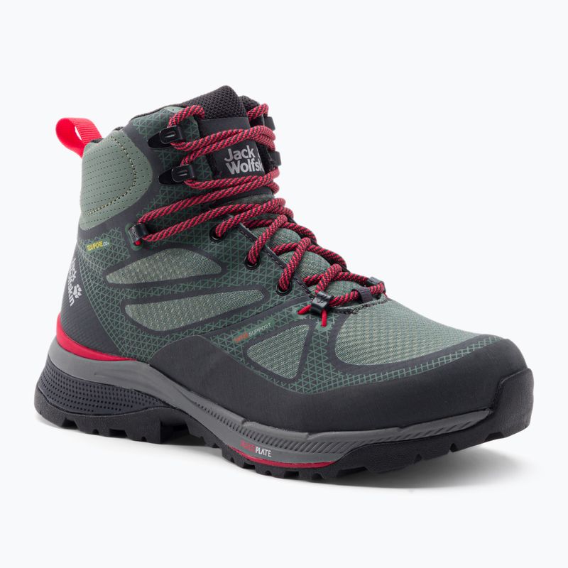 Stivali da trekking da donna Jack Wolfskin Force Striker Texapore Mid lime/verde scuro