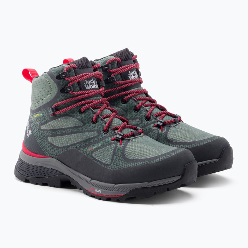 Stivali da trekking da donna Jack Wolfskin Force Striker Texapore Mid lime/verde scuro 5