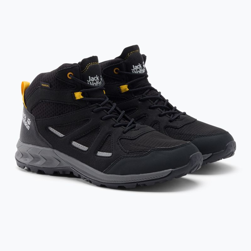 Jack Wolfskin stivali da trekking da uomo Woodland 2 Texapore Mid nero/giallo bordeaux xt 5
