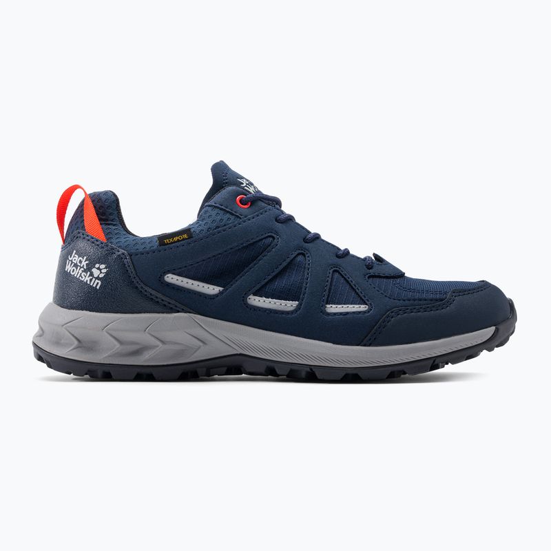 Jack Wolfskin Woodland 2 Texapore Low, stivali da trekking da uomo blu scuro/rosso 2