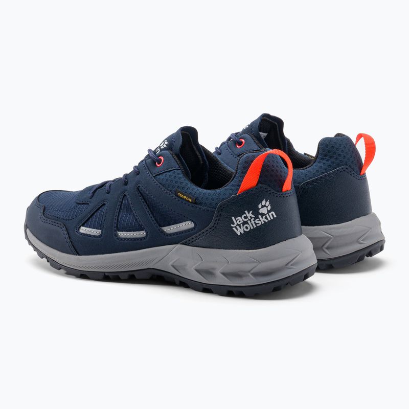 Jack Wolfskin Woodland 2 Texapore Low, stivali da trekking da uomo blu scuro/rosso 3