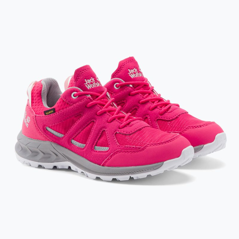 Stivali da trekking Jack Wolfskin da donna Woodland 2 Texapore rosso/grigio chiaro 5