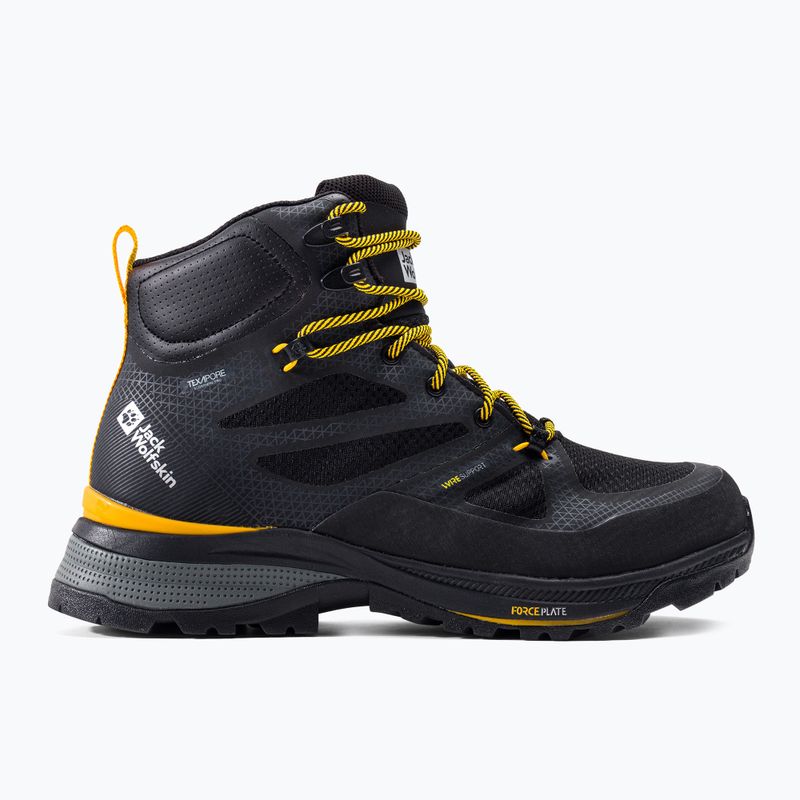 Jack Wolfskin uomo Force Striker Texapore Mid nero/giallo bordeaux xt trekking boots 2