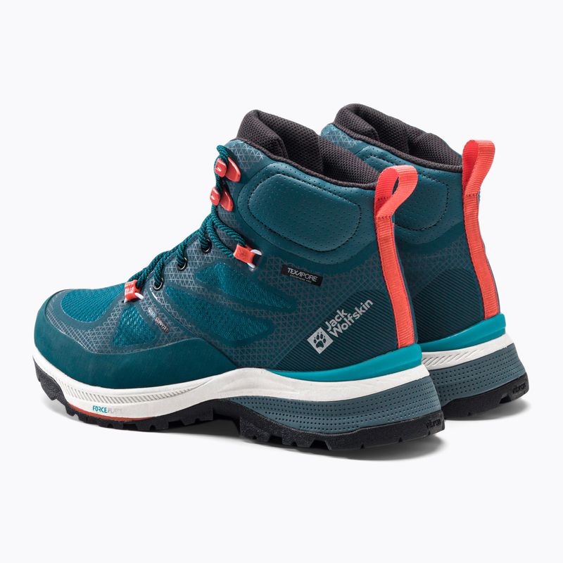 Stivali da trekking da donna Jack Wolfskin Force Striker Texapore Mid blu/corallo 3