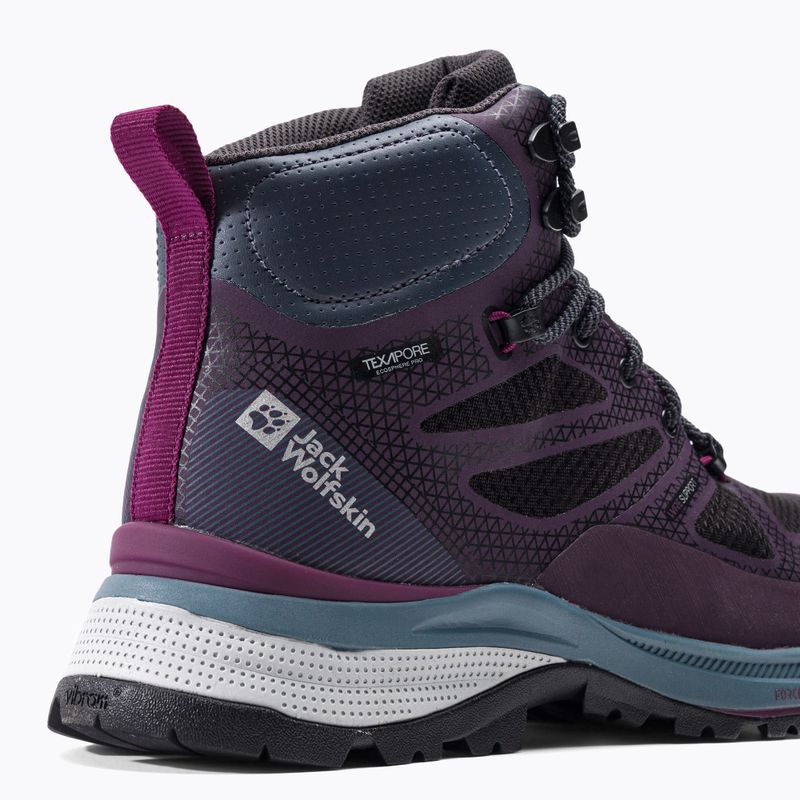 Stivali da trekking da donna Jack Wolfskin Force Striker Texapore Mid viola/grigio 8