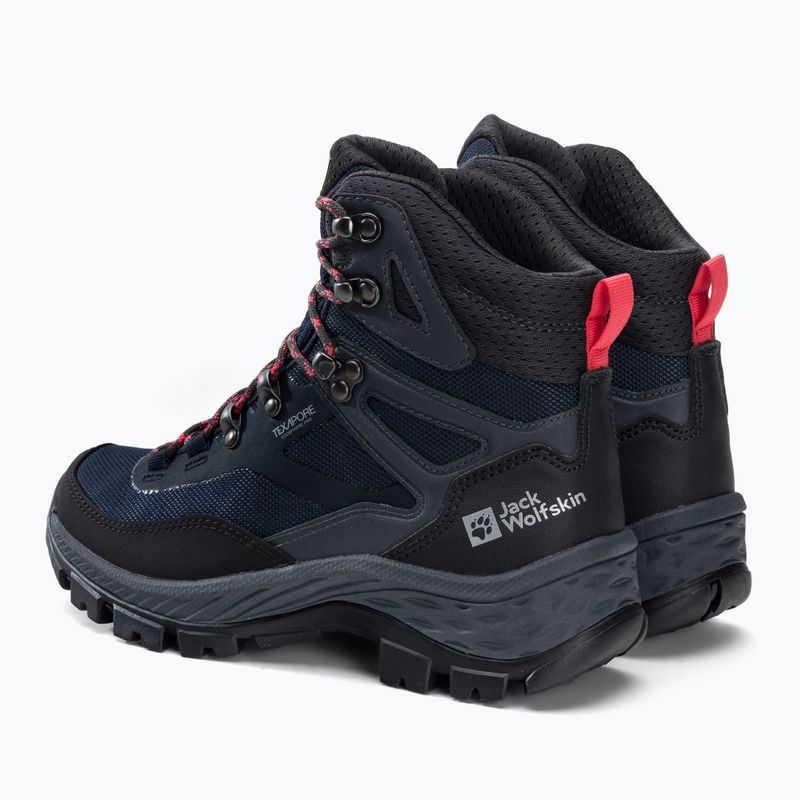 Stivali da trekking Jack Wolfskin da donna Rebellion Guide Texapore Mid blu/corallo 3