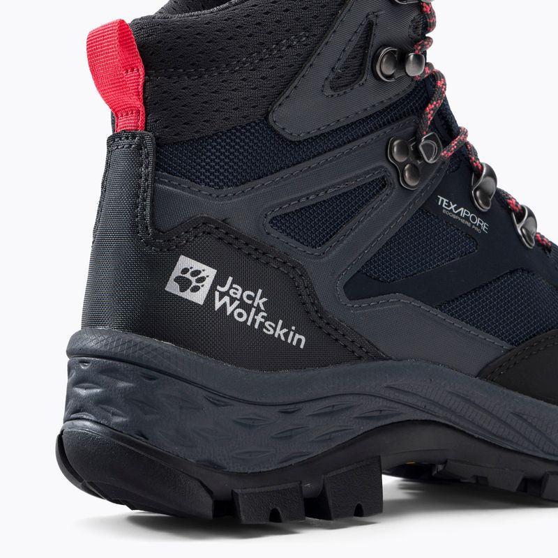 Stivali da trekking Jack Wolfskin da donna Rebellion Guide Texapore Mid blu/corallo 8