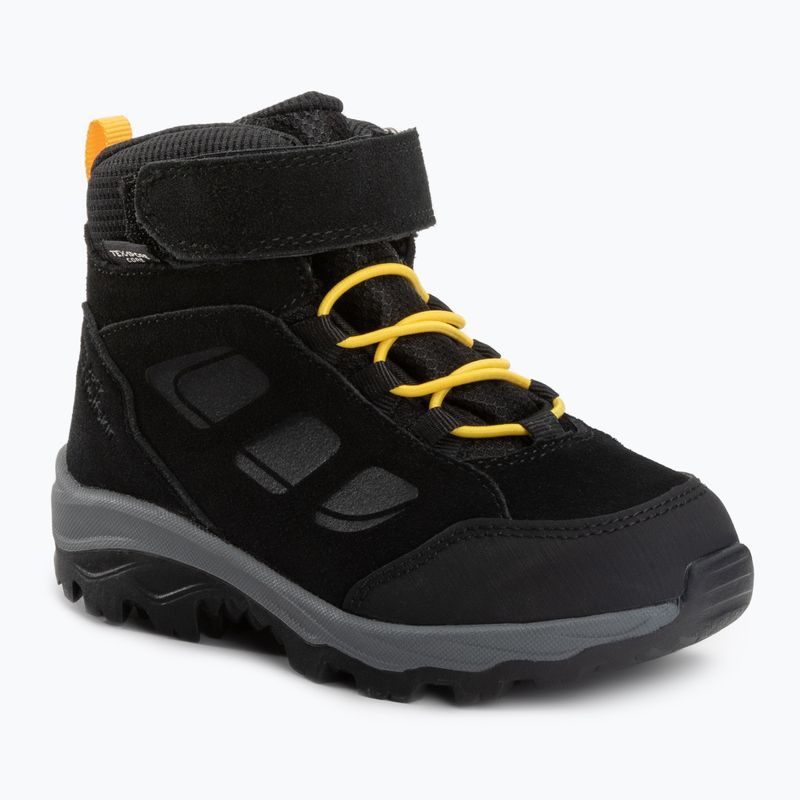 Jack Wolfskin stivali da trekking per bambini Vojo Lt Texapore Mid nero/giallo bordeaux xt