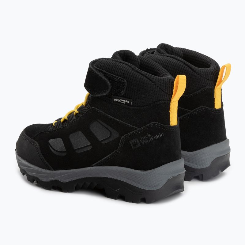 Jack Wolfskin stivali da trekking per bambini Vojo Lt Texapore Mid nero/giallo bordeaux xt 3