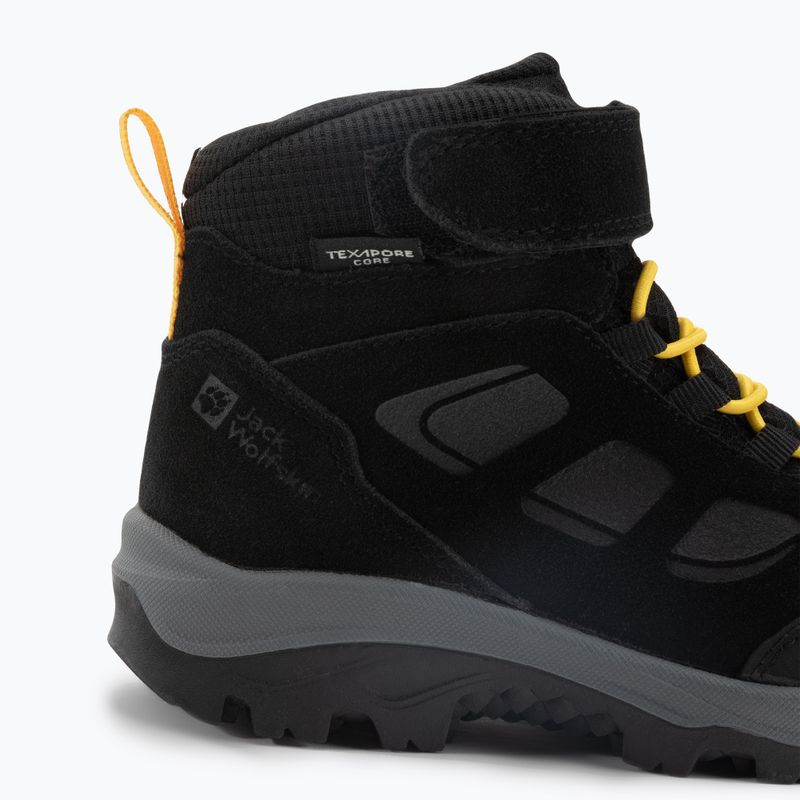 Jack Wolfskin stivali da trekking per bambini Vojo Lt Texapore Mid nero/giallo bordeaux xt 7